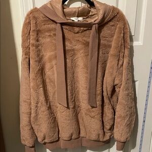 Easel Tan Fuzzy Hoodie Sweatshirt